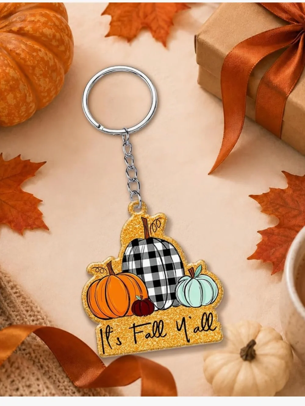 Fall Pumpkins Keychain - NIP